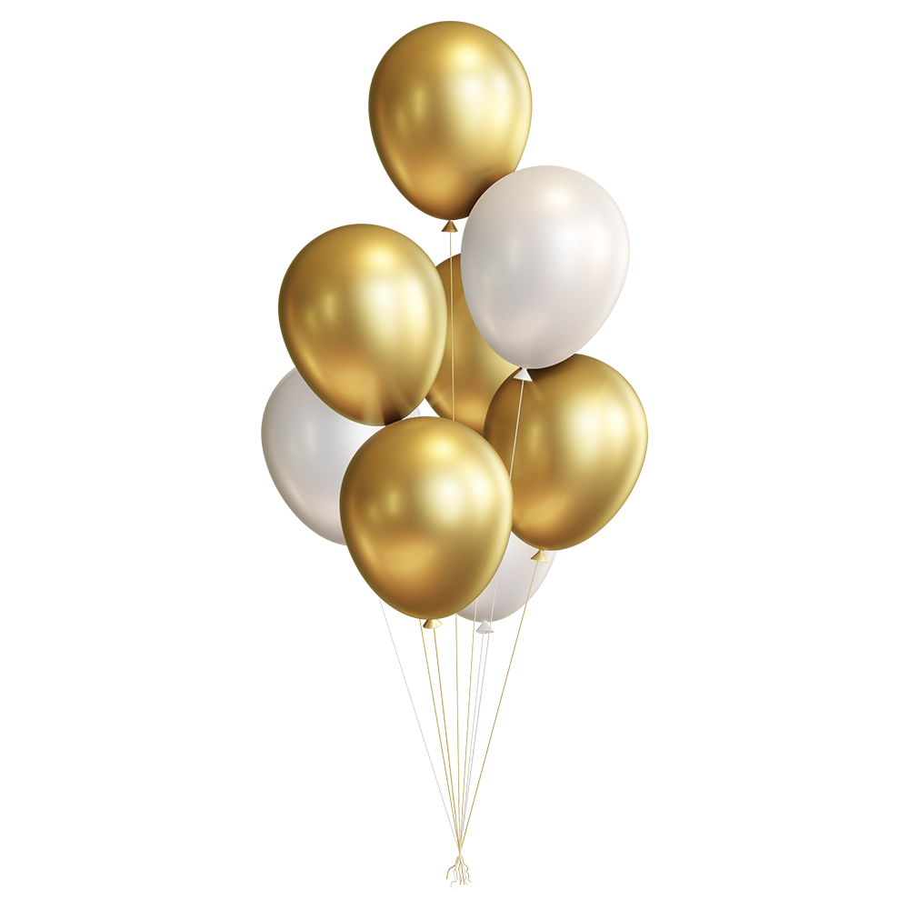 ballonnentrossen goud wit