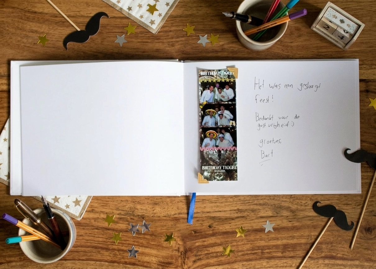 gepersonaliseerd gastenboek met fotostrip
