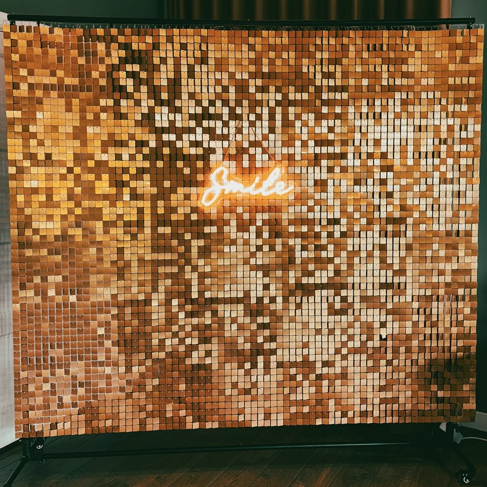goud glitter achterwand photobooth